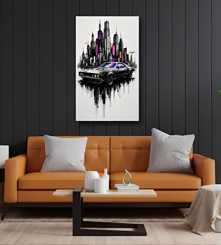 Metal Wall Art, Car Design Metal Printed Wall Decor